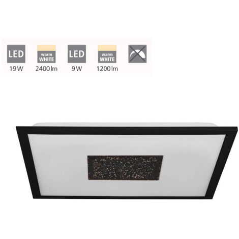 Plafoniera Contemporanea Marmorata Alluminio Nero Luce Led Integrato 19W