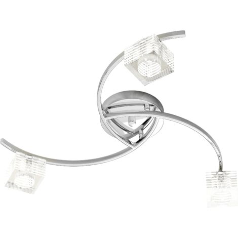 Plafoniera Contemporanea Metropolitan Metallo Cromo Vetro Trasparente 3 Luci G9