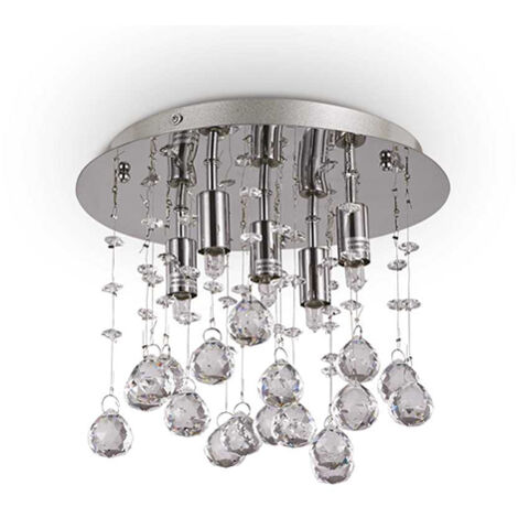 Plafoniera Contemporanea Moonlight Metallo-Cristallo Oro 5 Luci G9 3W 3000K
