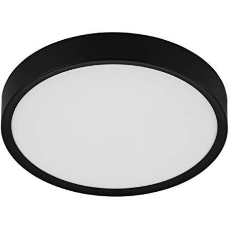 Plafoniera Contemporanea Musurita Policarbonato Nero Luce Led Integrato 14,6W