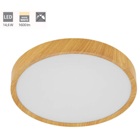 Plafoniera Contemporanea Musurita Policarbonato Noce Luce Led Integrato 14,6W