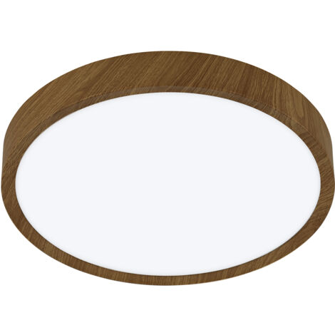 Plafoniera Contemporanea Musurita Policarbonato Noce Luce Led Integrato 14,6W
