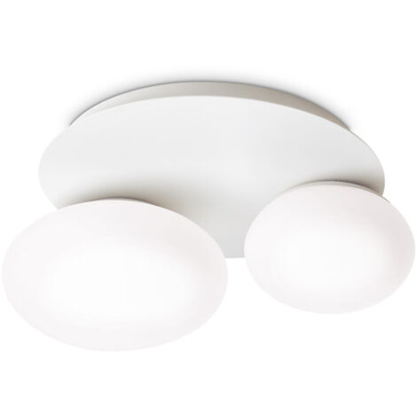 Plafoniera Contemporanea Ninfea Metallo Bianco 2 Luci Gx53 9W 3000K Luce Calda