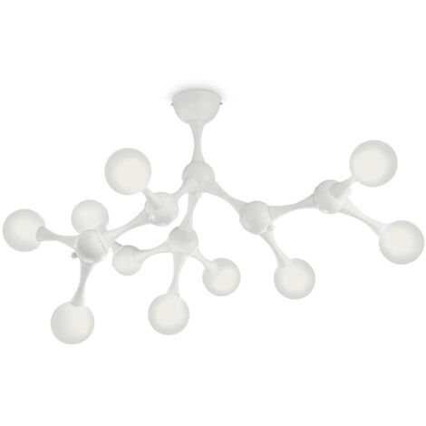 Plafoniera Contemporanea Nodino Metallo Bianco 9 Luci G9 3W 3000K Luce Calda