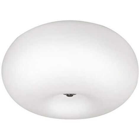 Plafoniera Contemporanea Optica Acciaio Nichel Satinato 2 Luci E27 Ip20