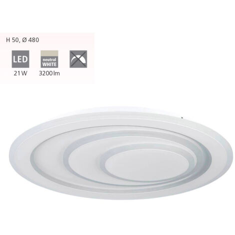 Plafoniera Contemporanea Palagiano 1 Acciaio Bianco Luce Led Integrato 21W