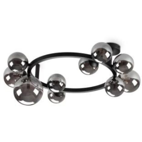 Plafoniera Contemporanea Perlage Metallo Nero 10 Luci G9 15W 3000K Ip20