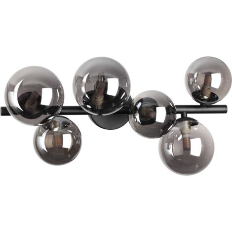 Plafoniera Contemporanea Perlage Metallo Nero 6 Luci G9 15W 3000K Ip20