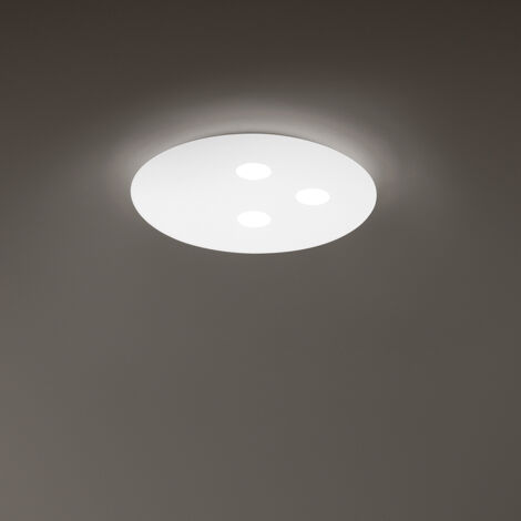 Plafoniera Contemporanea Random Alluminio Bianco Acrilico Led 27+21W 3000K