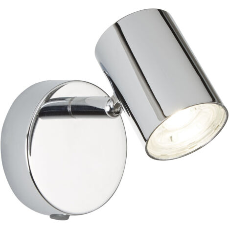 Plafoniera Contemporanea Rollo Acciaio Cromo Vetro Trasparente Led 4,3W 3000K
