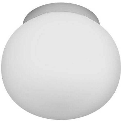 Plafoniera Contemporanea Soft Metallo Cromo Vetro Acidato Opaco 1 Luce E14