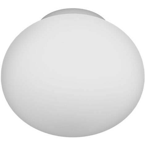 Plafoniera Contemporanea Soft Metallo Cromo Vetro Acidato Opaco 1 Luce E27 28Cm