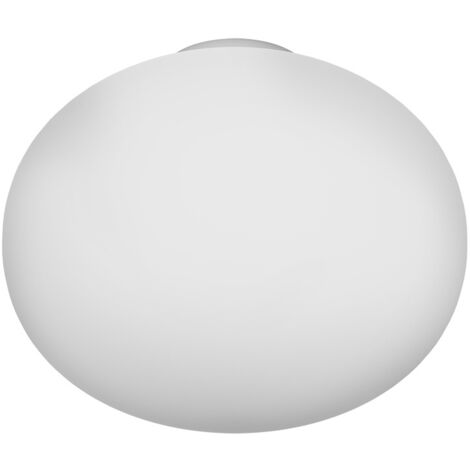 Plafoniera Contemporanea Soft Metallo Cromo Vetro Acidato Opaco 1 Luce E27 45Cm