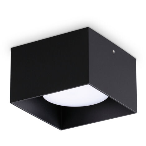 Plafoniera Contemporanea Spike Alluminio Nero 1 Luce Gx53 15W 3000K Ip20