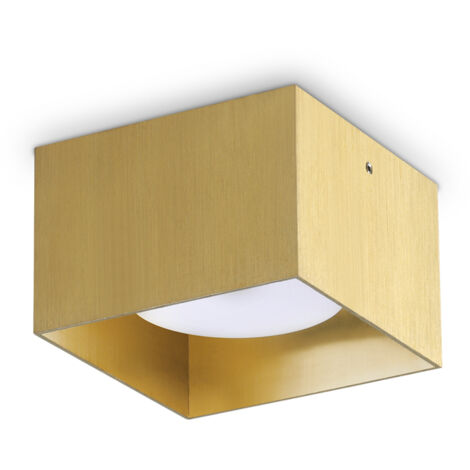 Plafoniera Contemporanea Spike Alluminio Ottone 1 Luce Gx53 15W 3000K Ip20