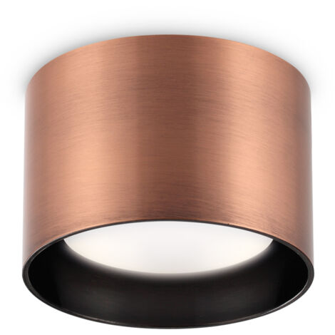 Plafoniera Contemporanea Spike Alluminio Rame 1 Luce Gx53 15W 3000K Ip20