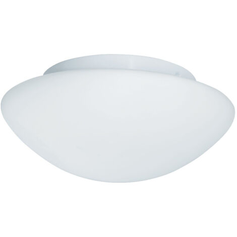Plafoniera Contemporanea Tokio Acciaio Bianco Vetro 1 Luce E27