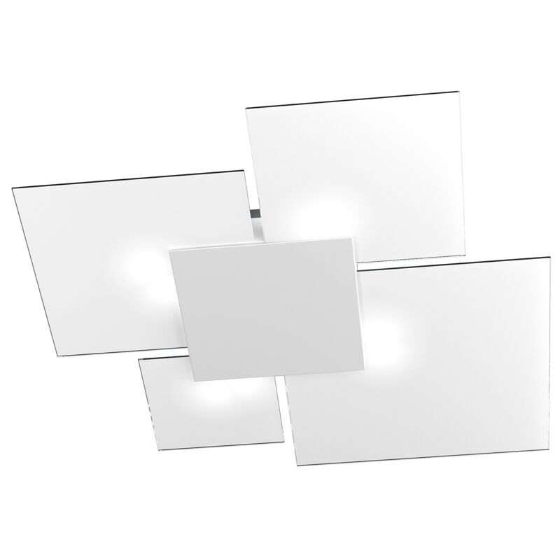 Image of Top-light - Plafoniera Contemporanea Upgrade Metallo Bianco e Vetro 4 Luci E27 91Cm - Bianco