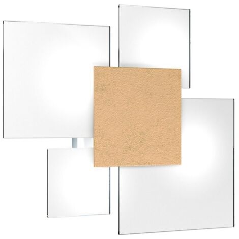 Plafoniera Contemporanea Upgrade Metallo Foglia Oro E Vetro 4 Luci E27 46Cm