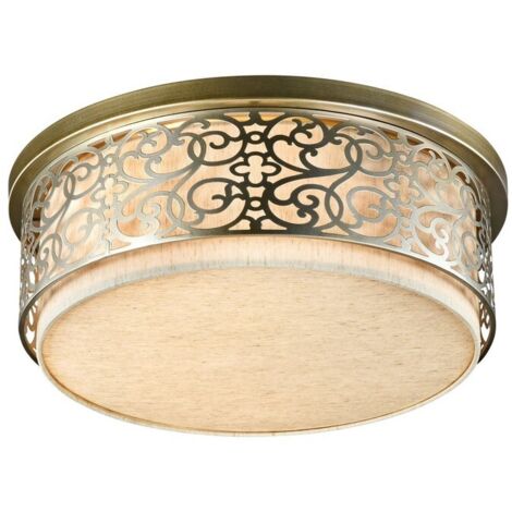 Plafoniera Contemporanea Venera Metallo Ottone 5 Luci Diffusore In Pvc