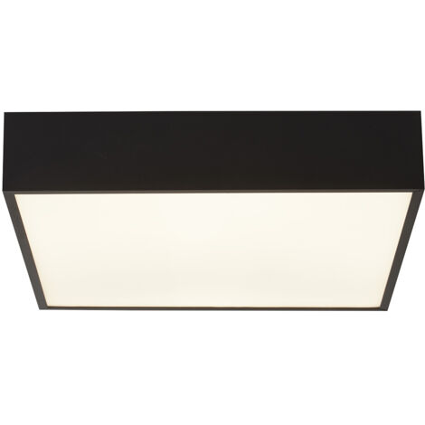 Plafoniera Contemporanea Zeus Alluminio Nero Policarbonato Bianco Led 16W 3000K