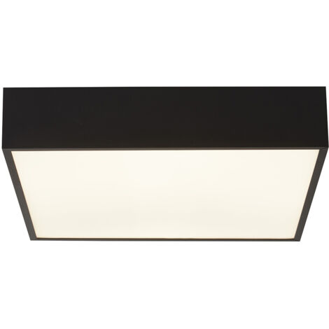 Plafoniera Contemporanea Zeus Alluminio Nero Policarbonato Bianco Led 16W 3000K