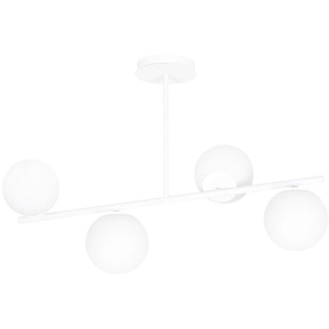 Plafoniera Contemporaneo Shiva Acciaio Bianco 4 Luci E14 Ip20