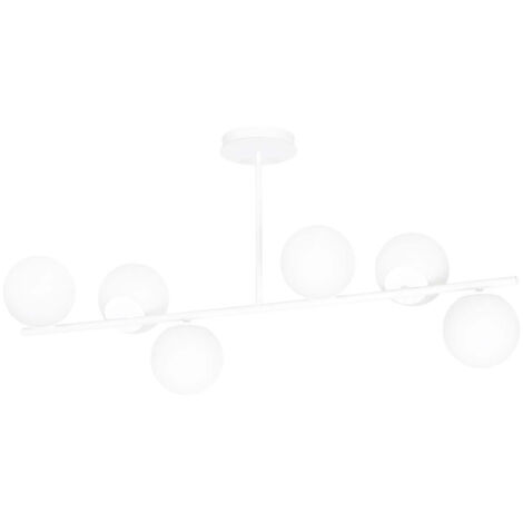 Plafoniera Contemporaneo Shiva Acciaio Bianco 6 Luci E14 Ip20