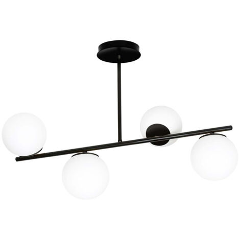 Plafoniera Contemporaneo Shiva Acciaio Nero 4 Luci E14 Ip20
