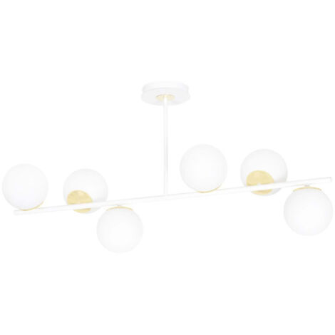 Plafoniera Contemporaneo Vishnu Acciaio Bianco Oro 4 Luci E14 Ip20