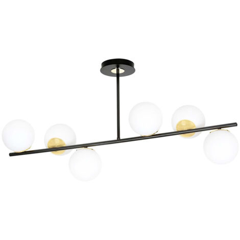 Plafoniera Contemporaneo Vishnu Acciaio Nero Oro 6 Luci E14 Ip20
