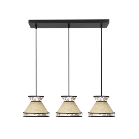 Plafoniera "Costantinopoli" 3xE27, altezza regolabile (lampadine non incluse), beige e rosso