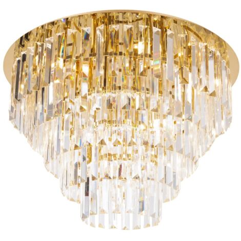Plafoniera cristallo glamour oro 60cm Monaco 15xG9 Maxlight