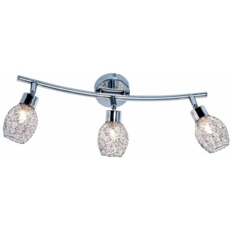 Plafoniera cromata a barra 3 mesh G9 33W Reality Mesh