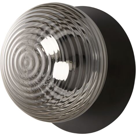 Plafoniera D46 cm TONDO con base in metallo Fume' e diffusore in vetro