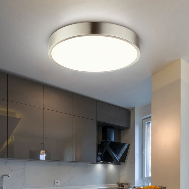 Image of Lampada da soffitto plafoniera lampada da soggiorno lampada da soggiorno lampada da corridoio, dimmerabile, nichel opale, 1x led 28W 2300Lm bianco