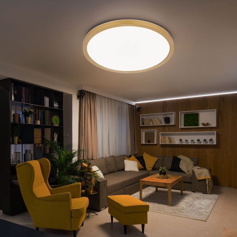Image of Globo - Plafoniera da bagno lampada da soffitto lampada da soggiorno lampada da sala da pranzo, plastica bianca ottone, retroilluminazione IP44