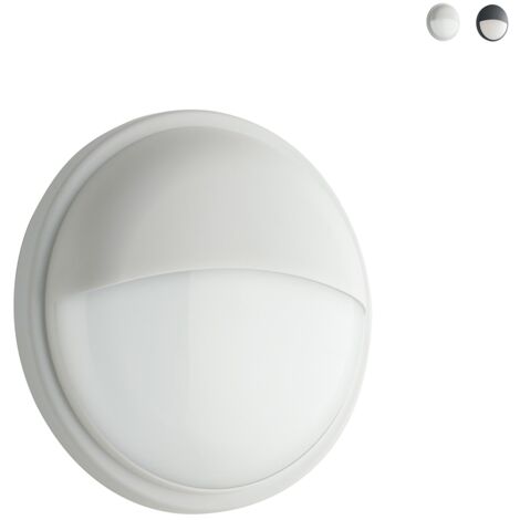 "Plafoniera da esterno LED EVER tonda con palpebra bianca 4000K 22 cm."