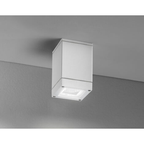 Plafoniera Da Esterno Moderno Pendo Metallo Bianco Vetro 1 Luce Gu10