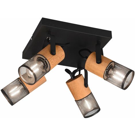 Plafoniera da Interno a LED in Metallo Nero Opaco