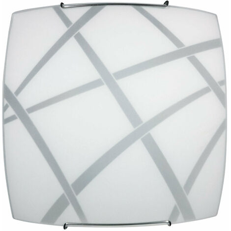 Plafoniera da interno e - energy clio in vetro 40 x 40 cm bianca 2 x e27