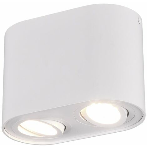 Plafoniera da Interno  GU10 in Metallo Bianco Opaco