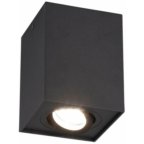 Plafoniera da Interno  GU10 in Metallo Nero Opaco