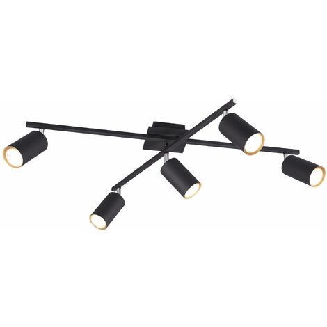 Plafoniera da Interno GU10 in Metallo Nero Opaco