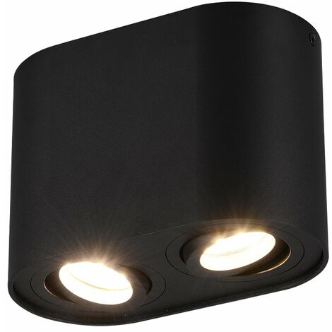 Plafoniera da Interno  GU10 in Metallo Nero Opaco