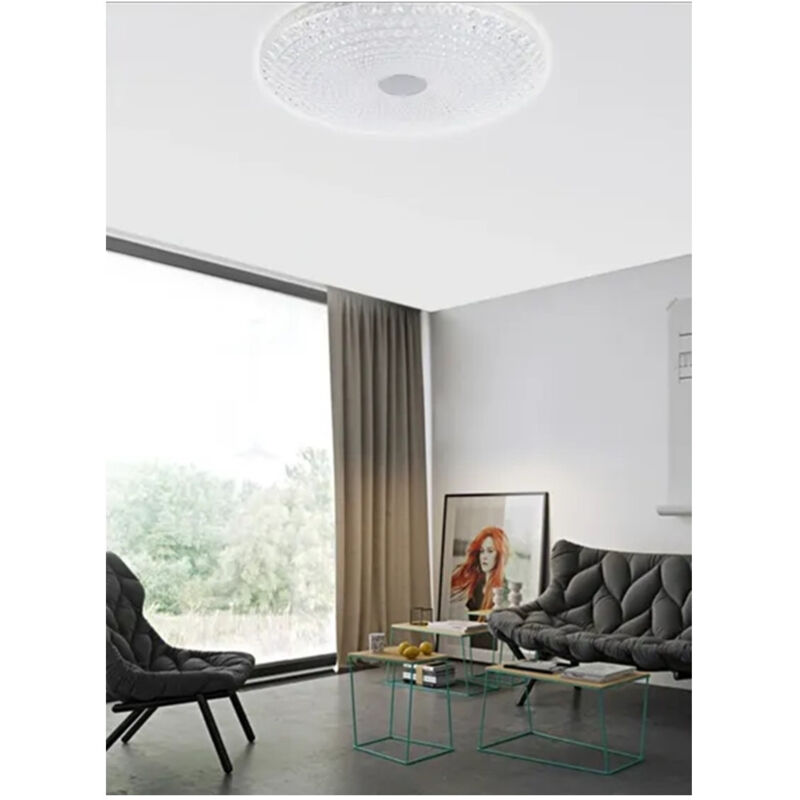 Image of Trade Shop Traesio - Plafoniera Da Soffitto 45 w Design Cristalli Luce Frossoda Fst-40a45906 Interna 40cm -