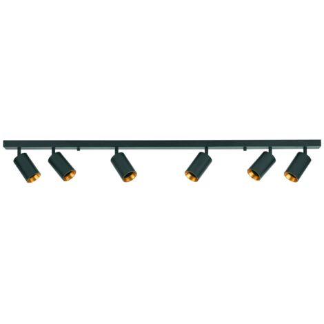 Plafoniera da soffitto 6 faretti GU10 nero/oro Maribel Polux
