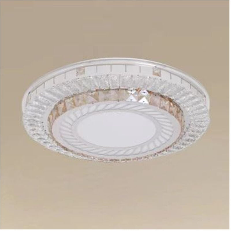 Image of Trade Shop Traesio - Plafoniera Da Soffitto 65w ø50cm Led Design a Strati Con Cristalli Luce Frossoda 71518 -