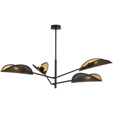 Plafoniera da soffitto Emibig VENE nera/oro 4xE14 metallo