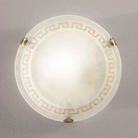 PLAFONIERA DA SOFFITTO IN VETRO AMBRATO DIAMETRO 4O CM 2XE27 TRECENTO FAN